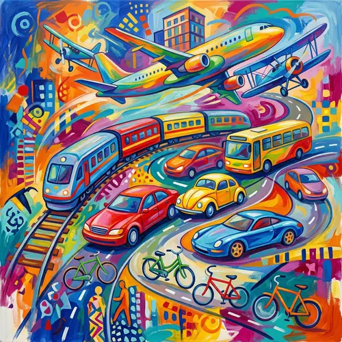 Vibrant Vehicles, Abstract & Modern Art Display