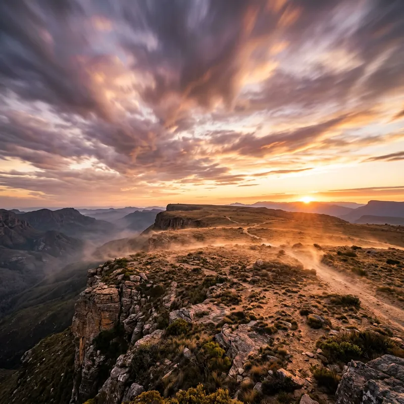 Plateau Sunrise with Dynamic Cloud Movements Plateau Sunrise with Dynamic Cloud Movements