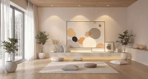 Serene Meditation Space with Modern Minimalist Design