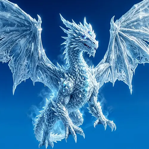 Ice Dragon Sculpture | Majestic Ice-Crafted Dragon