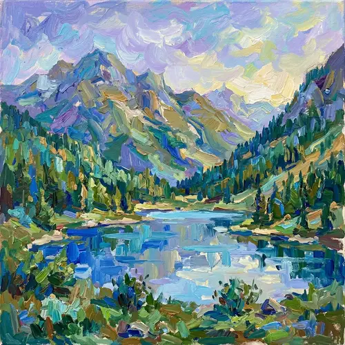 Stunning Impressionist Mountain Landscape Art