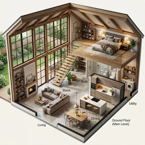 Stunning 3D Loft House Floor Plan Design