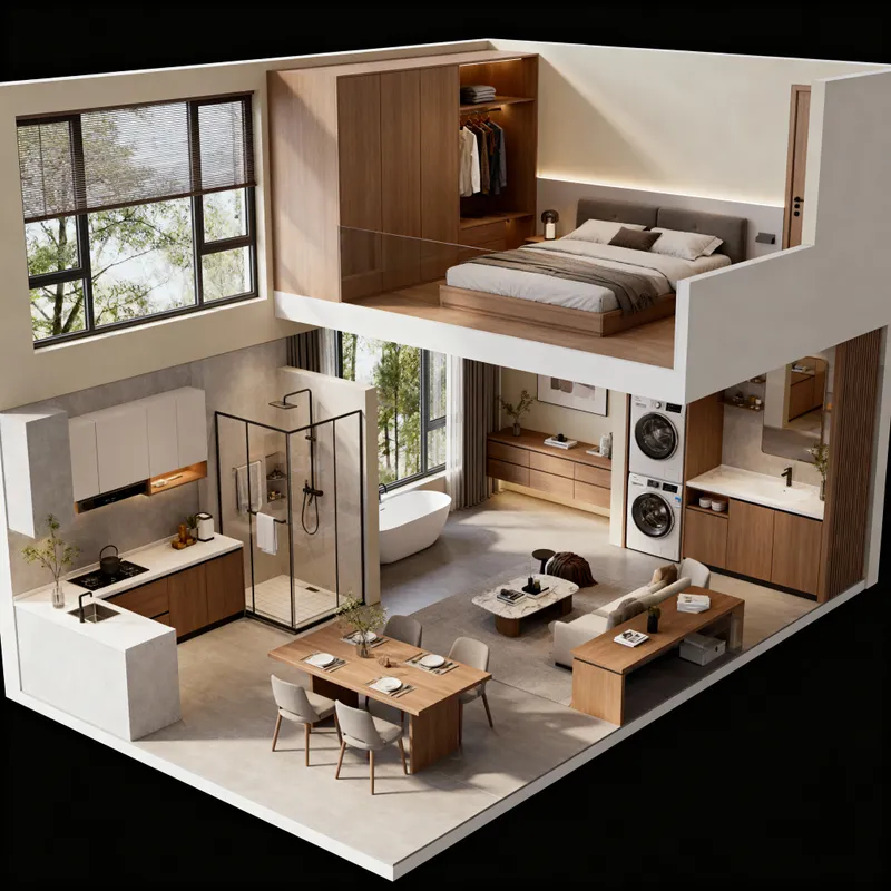 Stunning 3D Loft House Floor Plan Design