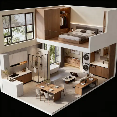 Stunning 3D Loft House Floor Plan Design
