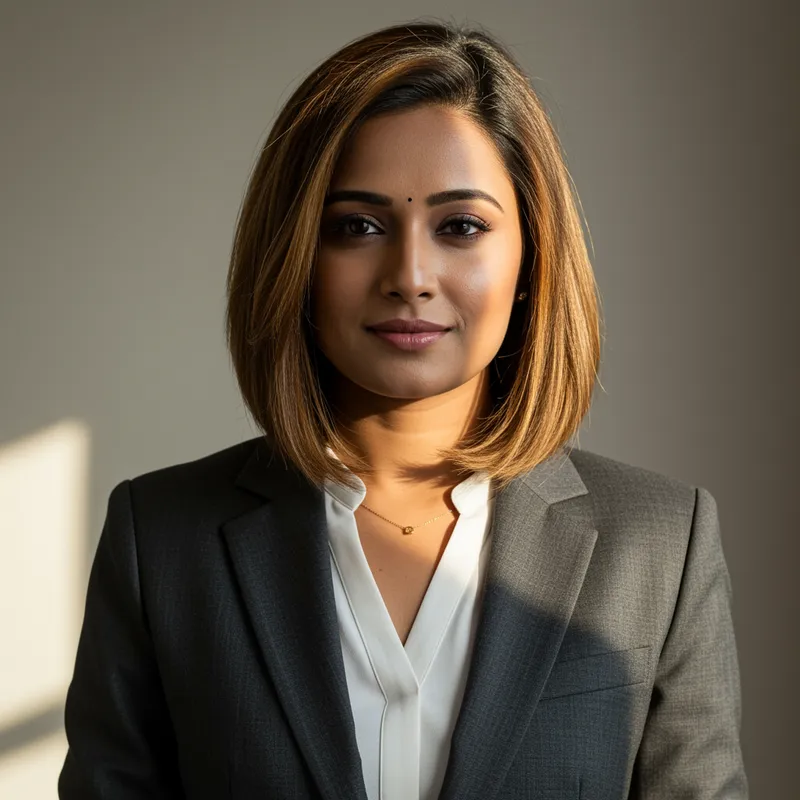 Professional Woman with Medium Light Brown Hair