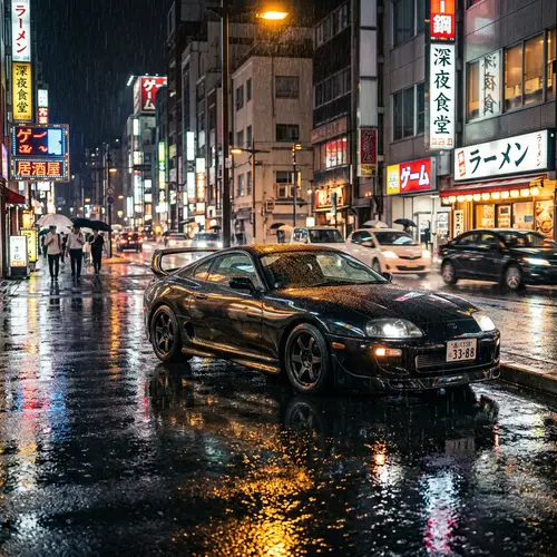 Toyota Supra Mark 4: Nighttime Urban Elegance