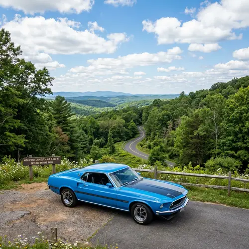 1969 Ford Mustang in a Serene Nature Park