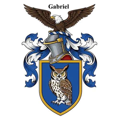 Personal Crest Design for Gabriel with Owl Element