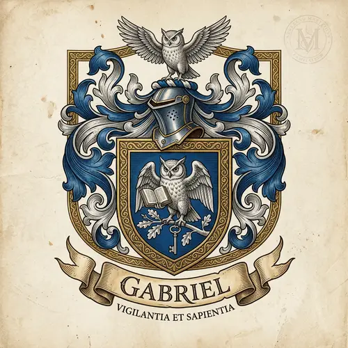 Personal Crest Design for Gabriel with Owl Element
