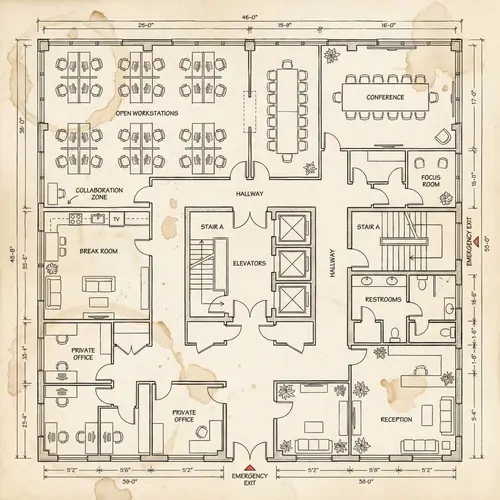 Intricately Designed Office Floor Plan for Efficient Workspaces