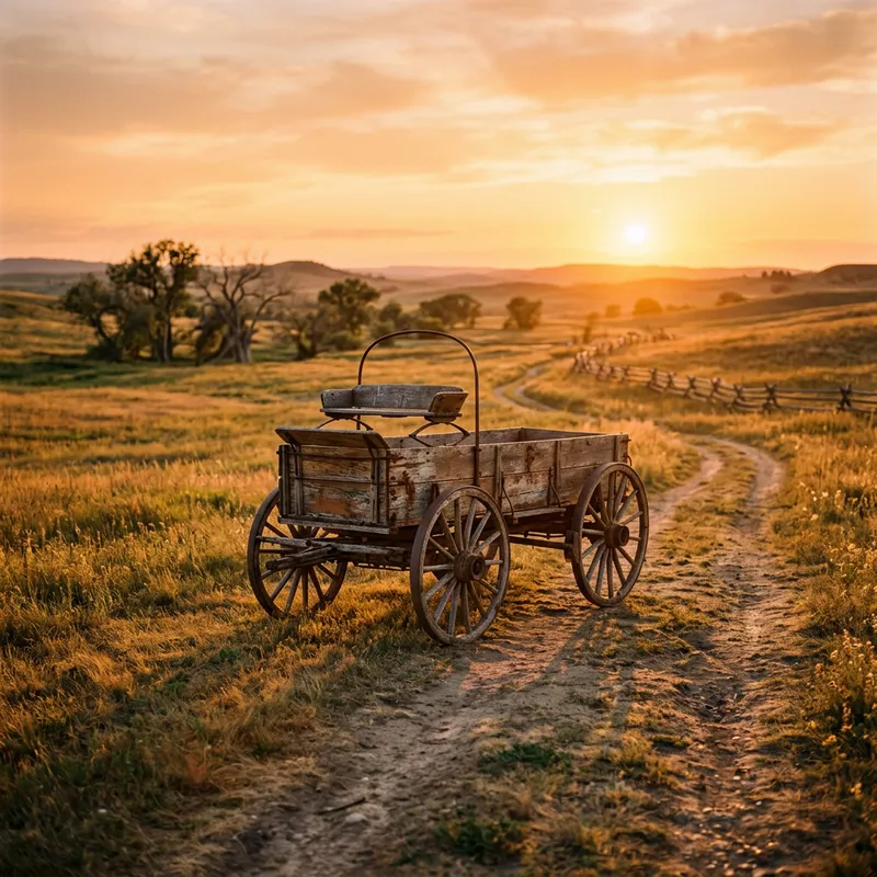 Golden Hour Vintage Charm Landscape