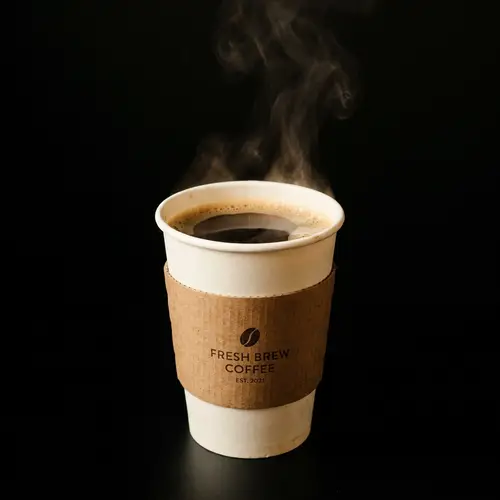 Bold Americano in Paper Cup - Minimalist Style