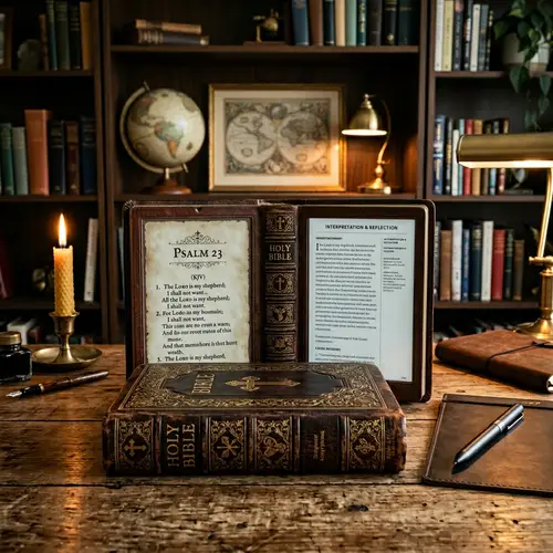 Modernized Bible with Electronic Display Screens in Antique Cover