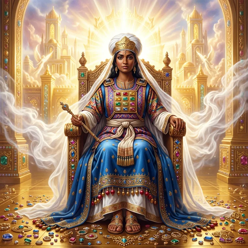 Racially Ambiguous Woman in Ancient Israelite Priestly Attire | Divine Presence in New Jerusalem Racially Ambiguous Woman in Ancient Israelite Priestly Attire | Divine Presence in New Jerusalem