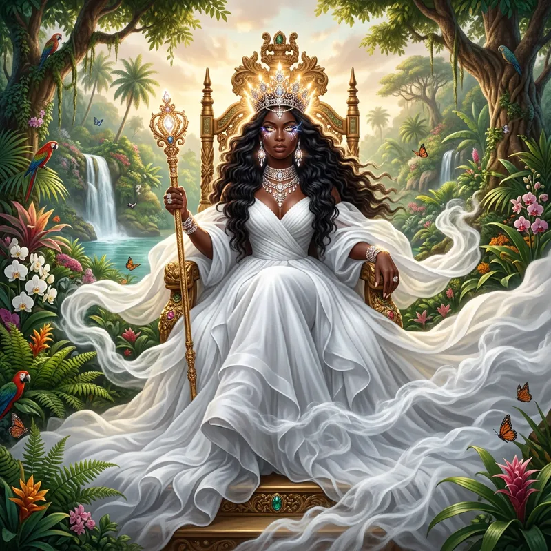 Radiant Black African Woman in Paradise | Garden of Eden Glory Radiant Black African Woman in Paradise | Garden of Eden Glory
