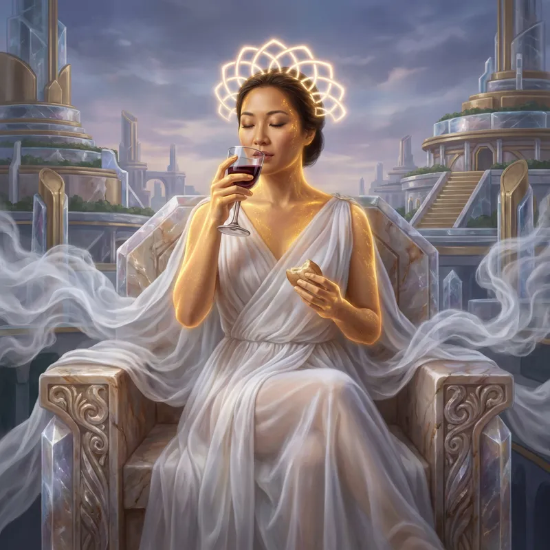 Radiant Asian Woman in Elie Saab Gown and Glowing Crown