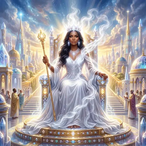 Majestic Racially Ambiguous Woman on Throne | Divine Aura