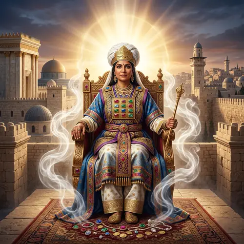 South Asian Woman in Ancient Jerusalem Themed Setting | Divine Spiritual Symbolism