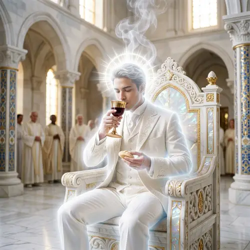 Celestial Man in Throne Room - Radiating Light | Elie Saab Design