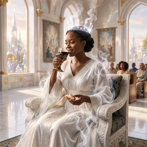 Regal Black Woman in New Jerusalem: Beauty and Elegance