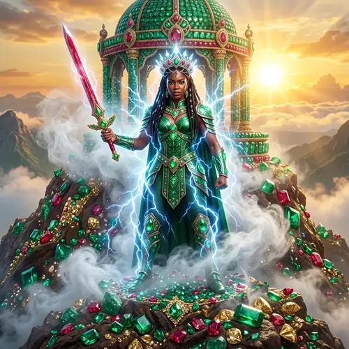 Empowered Black Woman on Emeralds and Rubies Mountain