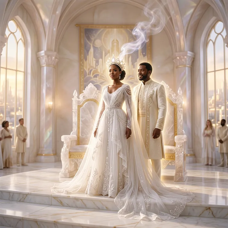 Ethereal Black Woman in Elie Saab Gown | New Jerusalem Fantasy