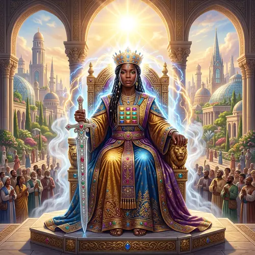 Regal Black Woman on Throne in Utopia | Powerful Scene