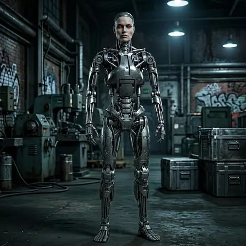 Gorgeous Female Cyborg T-800 Style Art