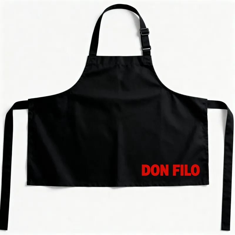 Black Short Apron with 'DON FILO' Design
