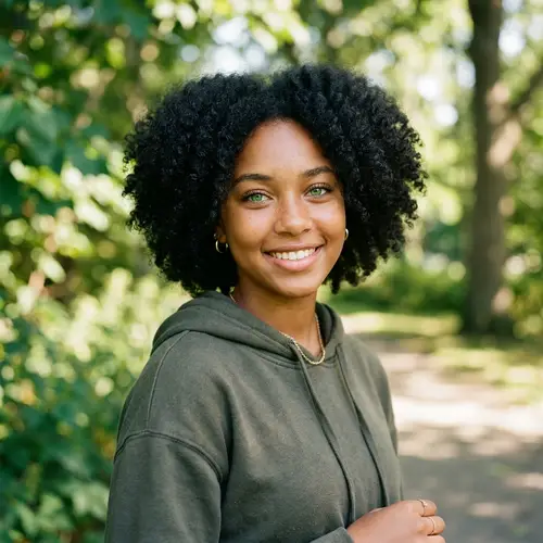16-Year-Old Girl with Green Eyes and Black Hair