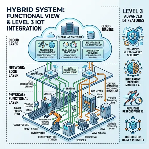 Detailed Vector Illustration of Level 3 IoT System Components