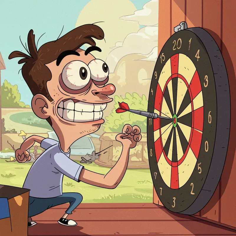 Funny Cartoon Darts Throwing Game Funny Cartoon Darts Throwing Game