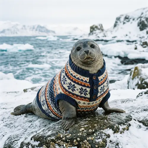 Adorable Seal in a Stylish Coat