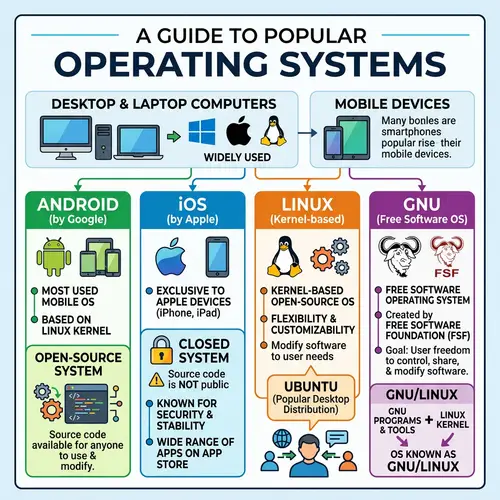 Comparison of Windows, macOS, Linux, Android, and iOS Operating Systems