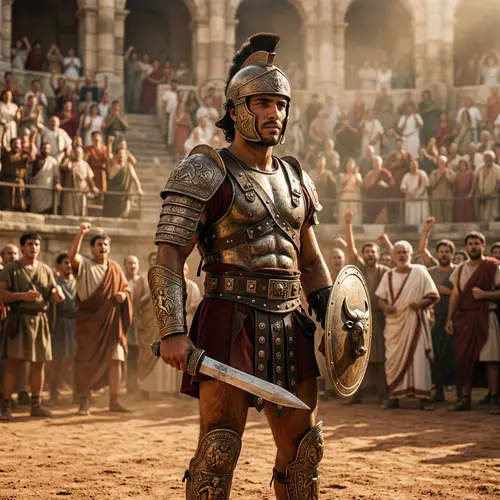 Epic Gladiator Scene in Ancient Rome