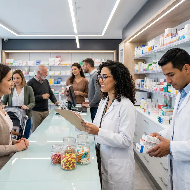 Diverse Pharmacists at Modern Pharmacy