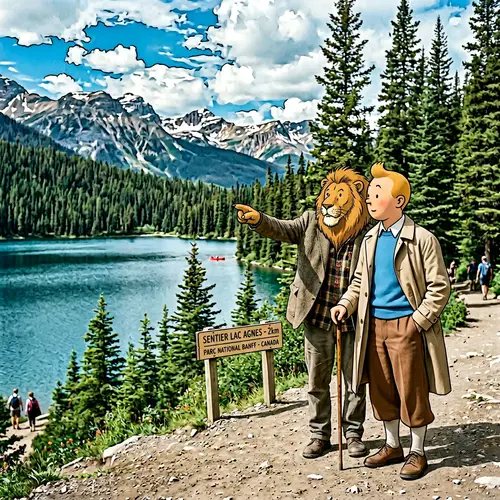 Tintin and Grandlion in Canada