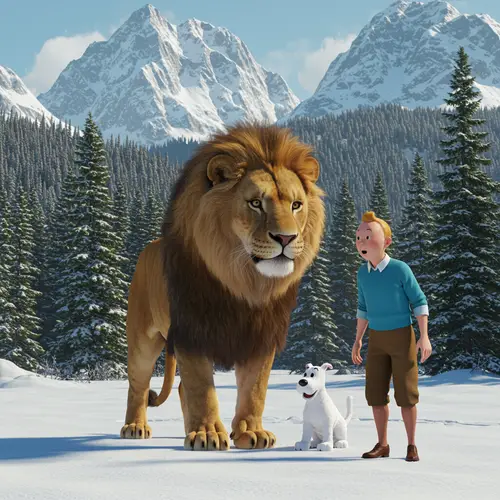 Tintin and Grandlion in Canada