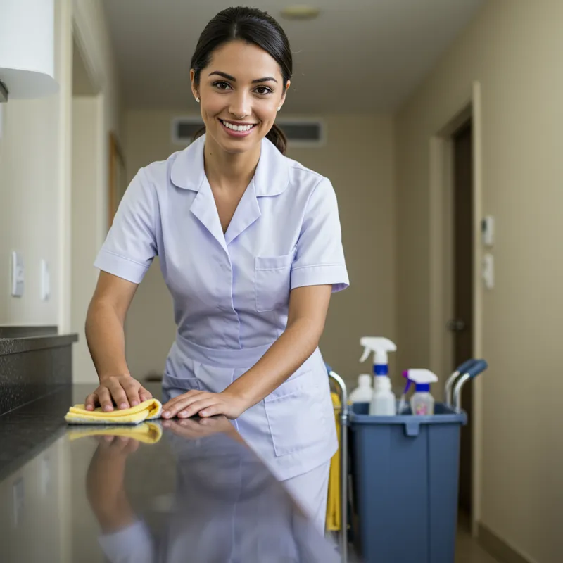 Hispanic Hotel Room Cleaner: 38 Years of Experience