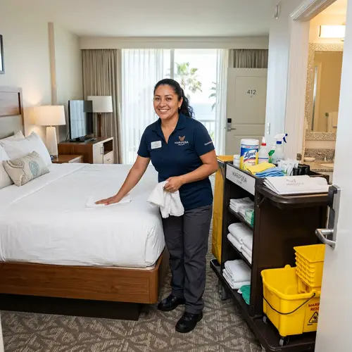 Hispanic Hotel Room Cleaner: 38 Years of Experience