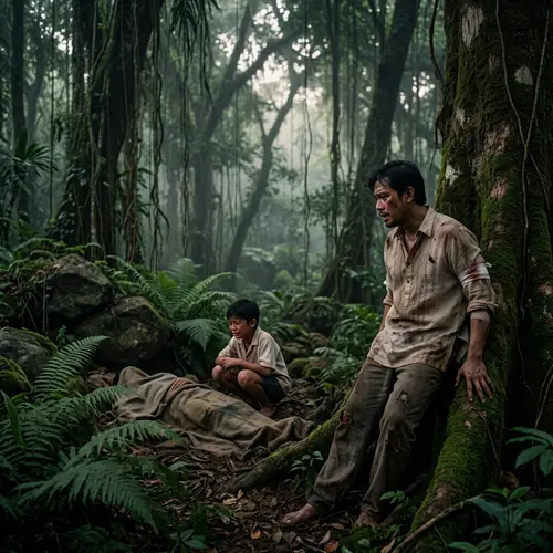 Filippino Forest Scene: Tragic Encounter and Final Words