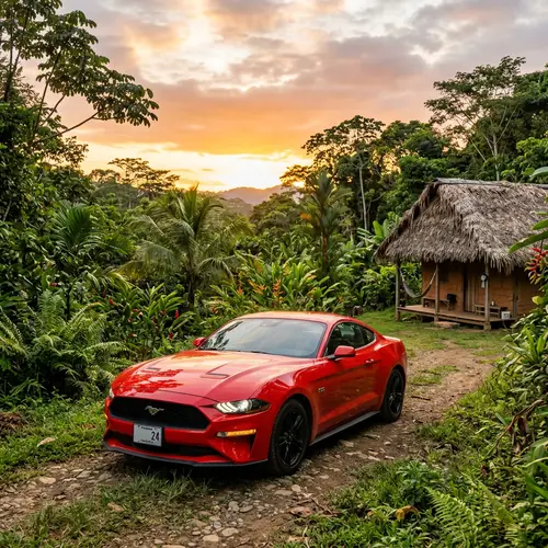 Ford Mustang in Chichica Panama - Tropical Car Scene