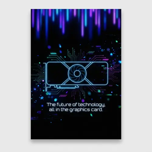 Futuristic Technology in Graphics Card | Cyberpunk Poster