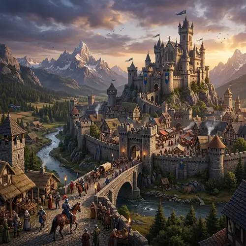 Fantasy Princess Dwarf in Medieval Scene