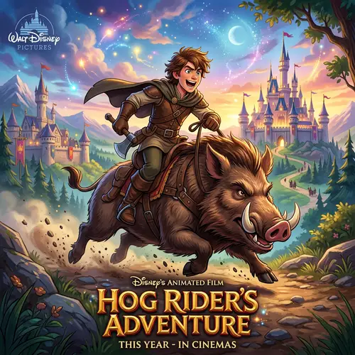Hog Rider's Adventure: Disney Animated Film Poster