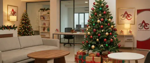 Elegant Room with Logo Decorations