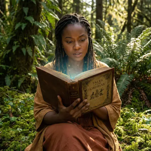 Black Goddess Immersed in Orishas Lore | Forest Reading
