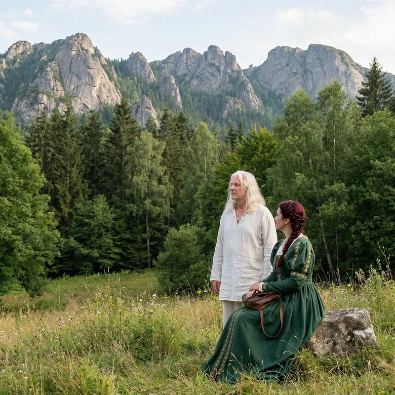 Enchanting Mountain View with Diverse Couple