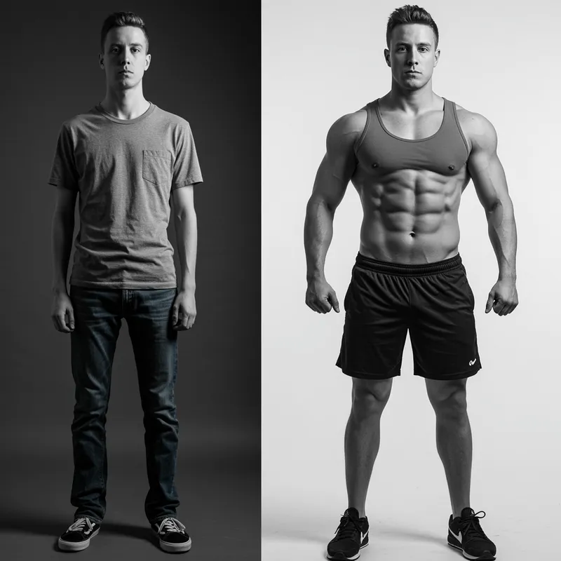Transformation: From Skinny to Muscular Man