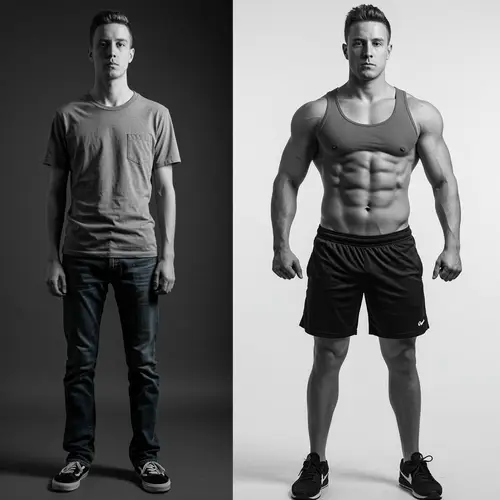 Transformation: From Skinny to Muscular Man